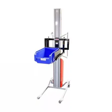 Halbelektrischer Stapler mit Behälteraufnahme – Max. Hubhöhe 1200 mm – Max. Tragfähigkeit 80 kg